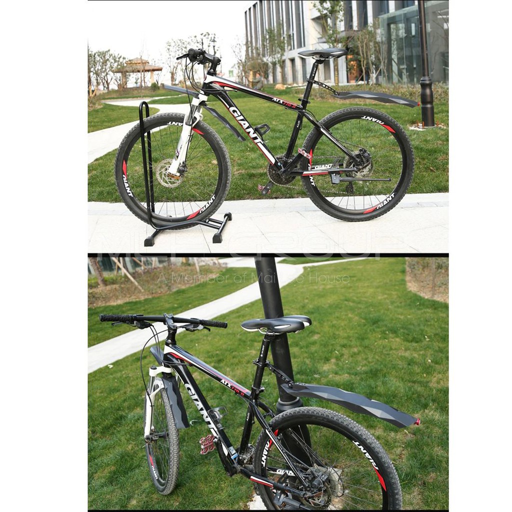 Bộ Vè Chắn Bùn Leo Núi Thể Thao Cho Xe Đạp Địa Hình,MTB Siêu Dẻo Mềm Chống Gãy 2 in 1 Tích Hợp Đèn Led Đuôi Cảnh Báo MLH