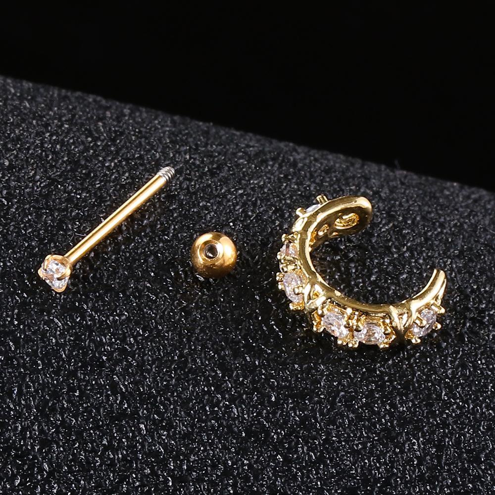 Khuyên Xỏ Sụn Tai Bằng Thép Không Gỉ Thời Trang