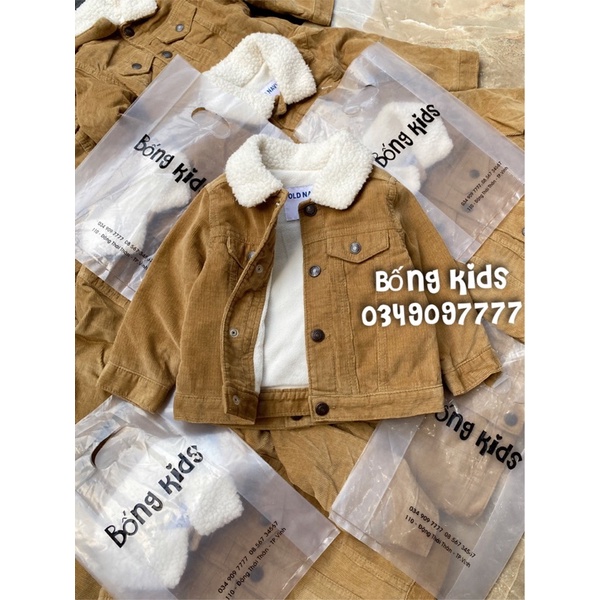 Áo Khoác Nhung Bé Trai Lót Cừu Vàng Bò ON