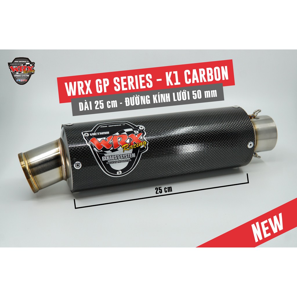 Pô WRX GP K1 tròn - Carbon