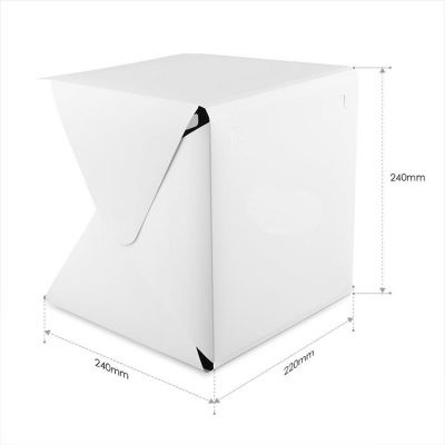 Hộp chụp ảnh sản phẩm Mini 22x24x24cm tích hợp đèn LED
