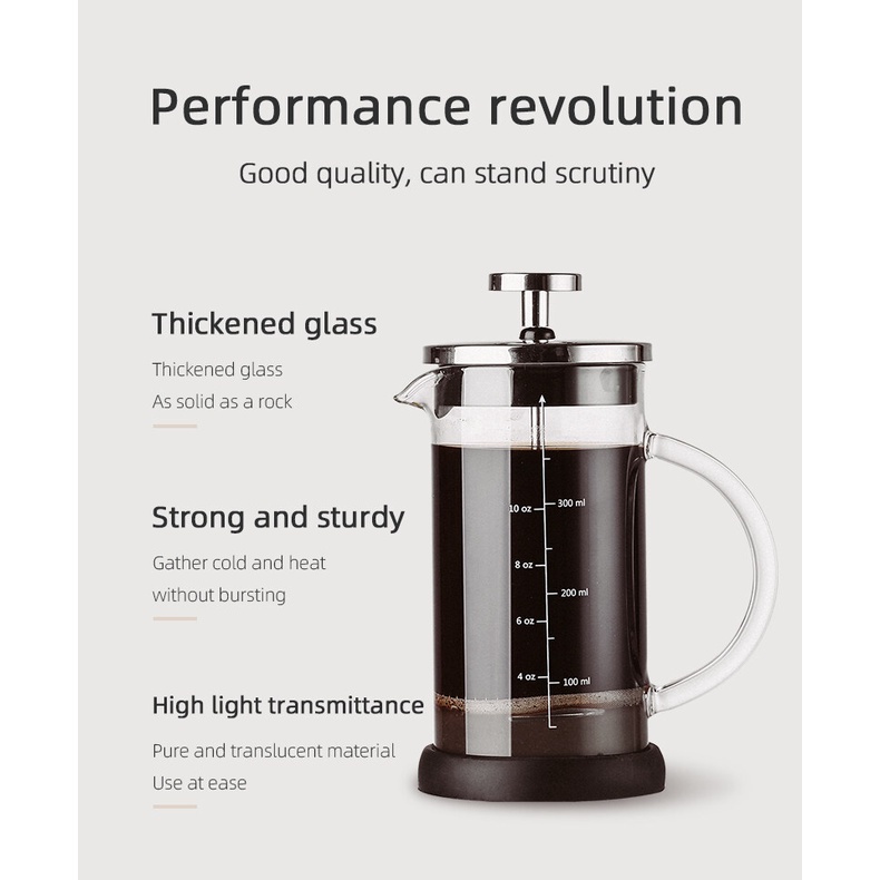 Ấm pha cà phê BINCOO 350ml/ 600ml bằng thủy tinh