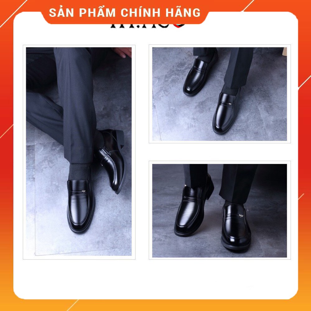 Giày da nam trung niên - giày da cấp HT.NEO da bò xịn hàng đẹp tăng chiều cao thêm 6cm kết hợp quần áo siêu đẹp DD21