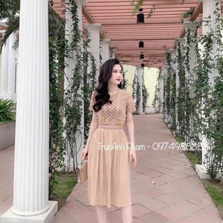 Váy ren xếp li / kèm ảnh thật