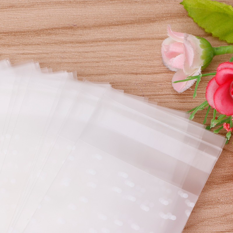 Set 100 Túi Nhựa Đựng Bánh Kẹo Có Keo Dán Phong Cách Giáng Sinh