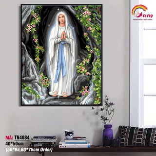 Tranh sơn dầu số hóa tự tô màu Đức mẹ Maria TN4084 - HaLa Store