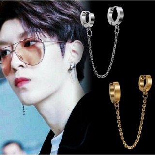 Khuyên tai vòng xích 2 lỗ/ khuyên thép y tế cao cấp