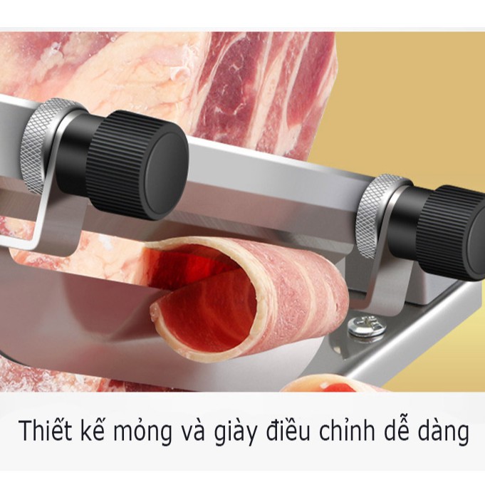 Máy thái thịt đông, chín cho nhà hàng/gia đình - Kèm 1 Lưỡi sơ cua - Dao thái thịt đa năng - Chặt Gà