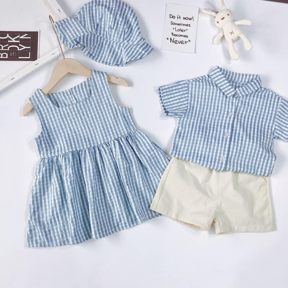 set kẻ đôi bé trai + gái