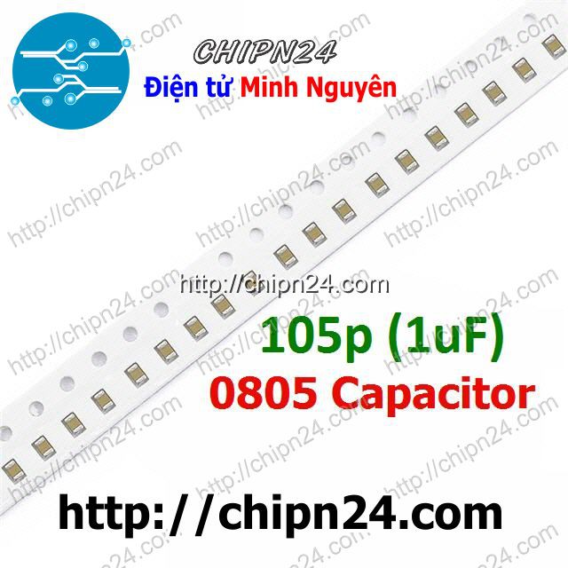 [10 CON] Tụ dán SMD 0805 105p 50V 10% (105 1uF 105K)