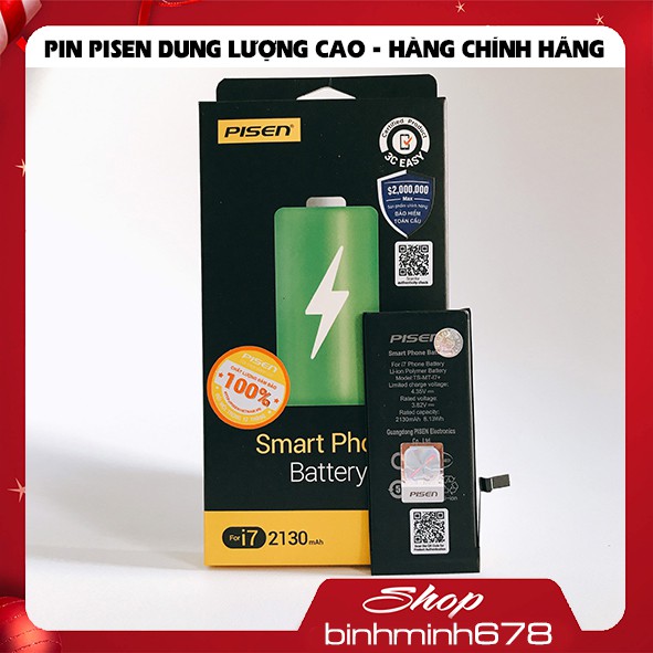 PIN PISEN IPHONE DUNG LƯỢNG CAO - CHÍNH HÃNG PHÂN PHỐI