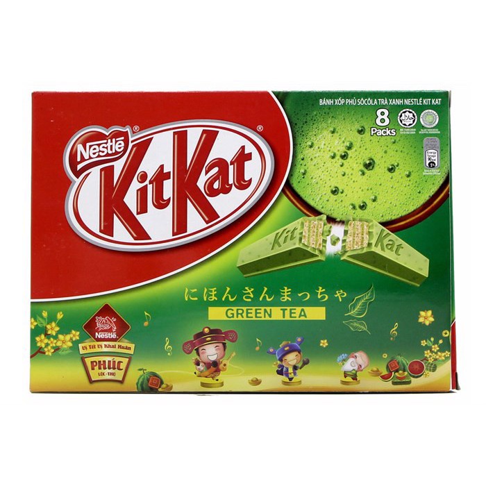 Hộp quà tết KitKat vị trà xanh , vị socola, Kitkat Chunky 136g / 204g