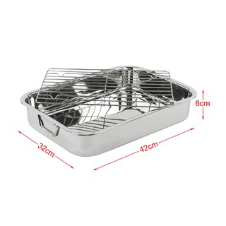 Beast 16.5x12.5 stainless steel deep roasting lasagna pan roaster w/ rack