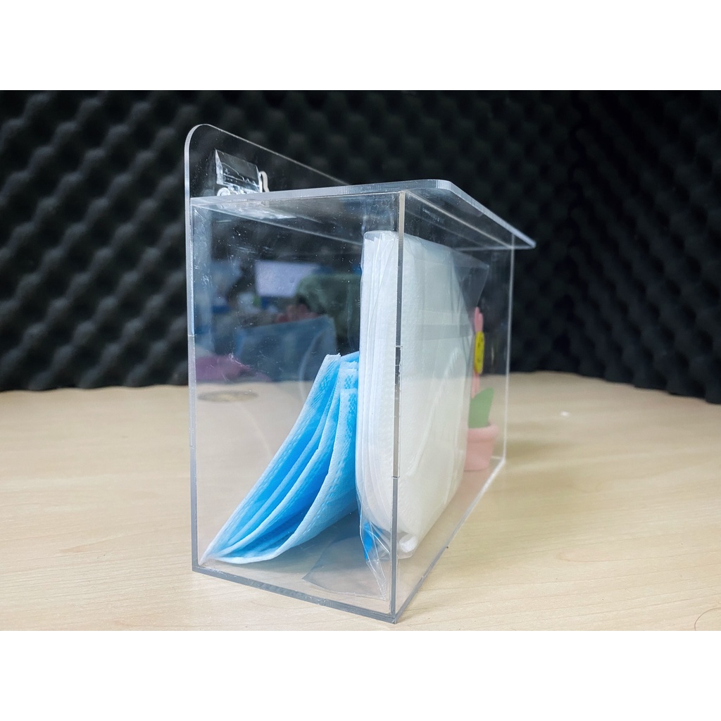 Hộp đựng khẩu trang bằng acrylic 20cm tiện ích