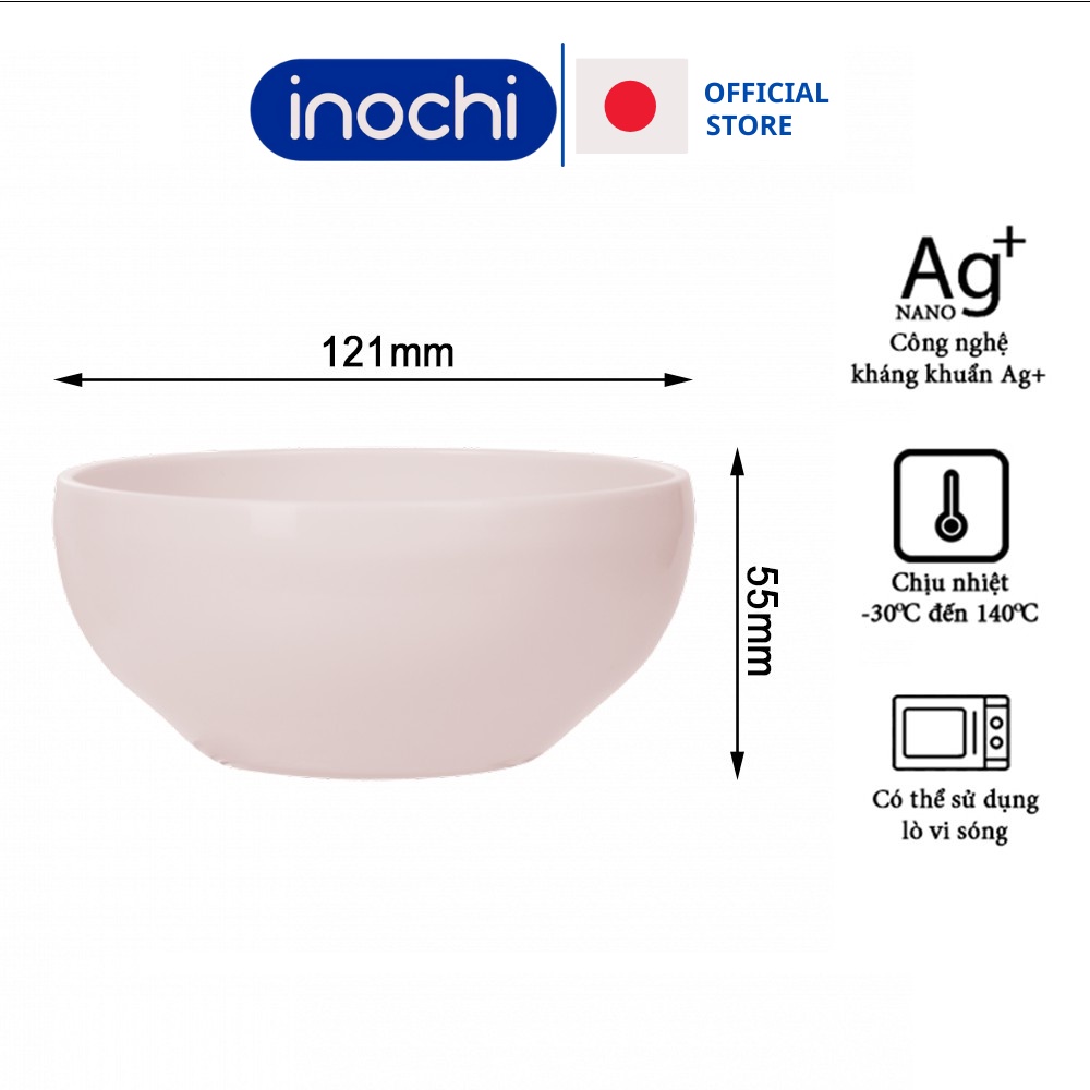 Bát ăn cơm ăn dặm nhựa Inochi Amori cho bé chịu nhiệt chịu nhiệt 415ml (1 chiếc)