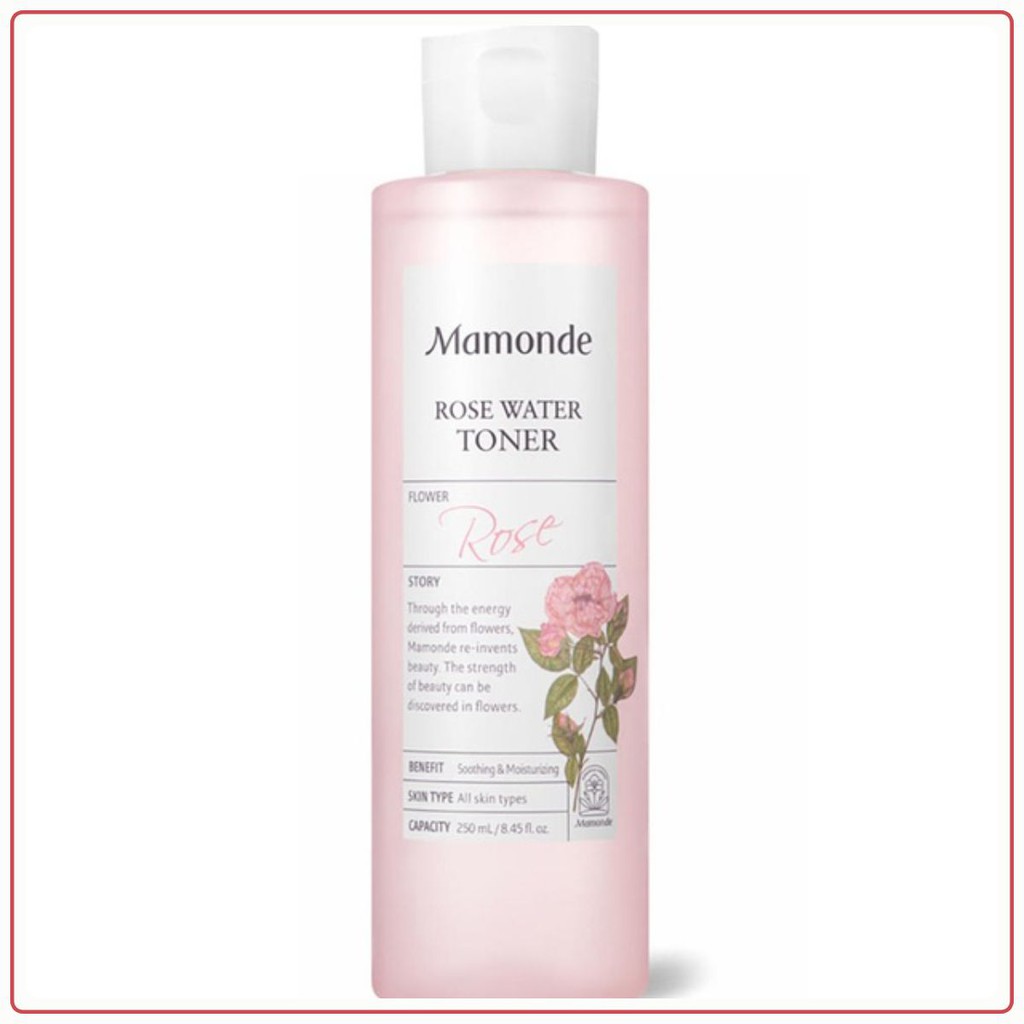 Toner Mamonder / 𝘍𝘳𝘦𝘦𝘴𝘩𝘪𝘱 / Nước Hoa Hồng Dưỡng Da không cồn Mamonde Rose Water Toner 250ml