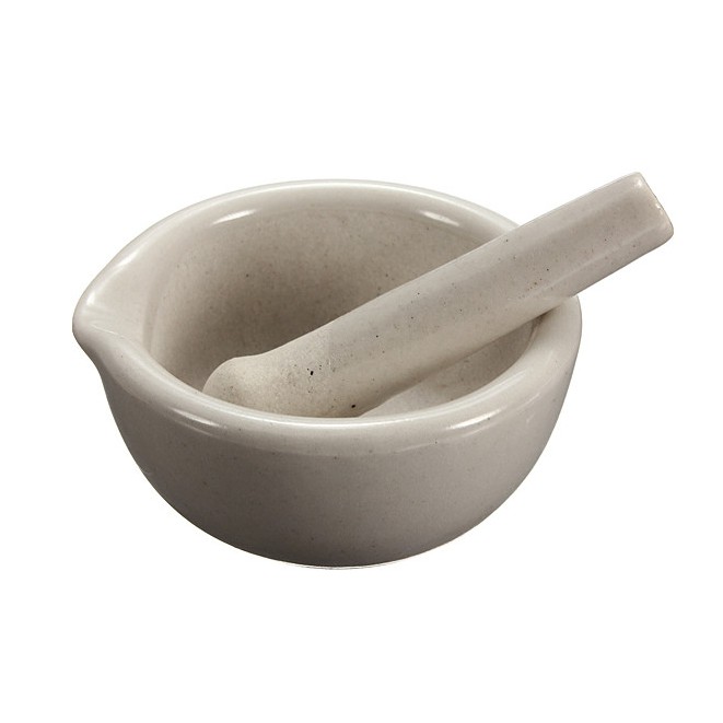 Bộ cối chày sứ - dụng cụ phòng thí nghiệm, Dụng Cụ Làm Son Cổ Trang Handmade
