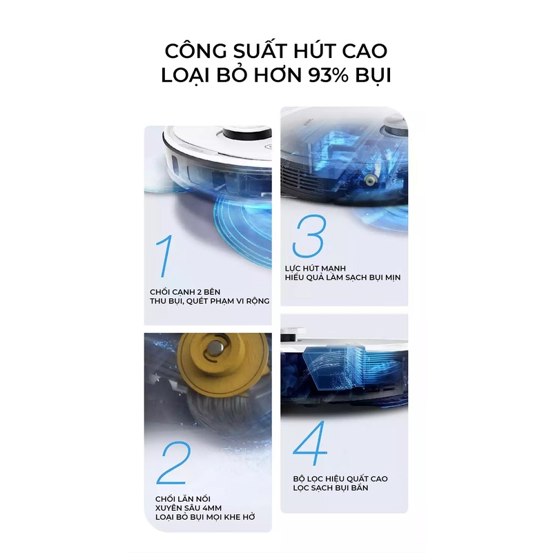 Robot hút bụi lau nhà Ecovacs Deebot T8 Power/ T8 Max - Hàng Trưng Bày - Tặng ID chính hãng Ecovacs Home