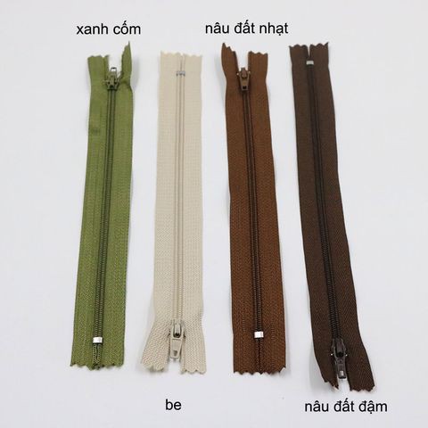 Combo 10 khóa kéo nhựa 20cm