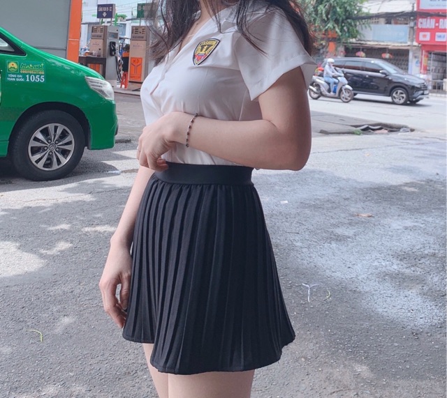 Chân váy dập ly ngắn chât kate khoá sau có quần trong - B5U | BigBuy360 - bigbuy360.vn