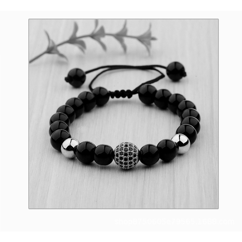 Hạt Tròn Hợp Kim đính đá thời trang - Charm Phụ Kiện Vòng Tay Phong Thuỷ Trang Sức Nam, Nữ Kim Loại Đồng Zircon