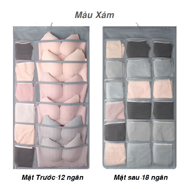 [HÀNG MỚI VỀ]Túi treo đựng đồ lót, tất vớ 2 mặt 30 ngăn tiện lợi,tiết kiệm không gian.