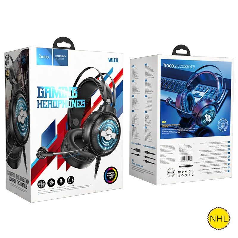 ✔️CHÍNH HÃNG✔️Tai Nghe Chụp Tai Hoco W101/ ESDO6  Chuyên Game Thiết Kế Cực Đẹp, Đèn Led Đổi Màu