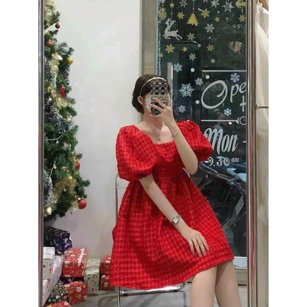 Đầm xốp bbd nơ lưng