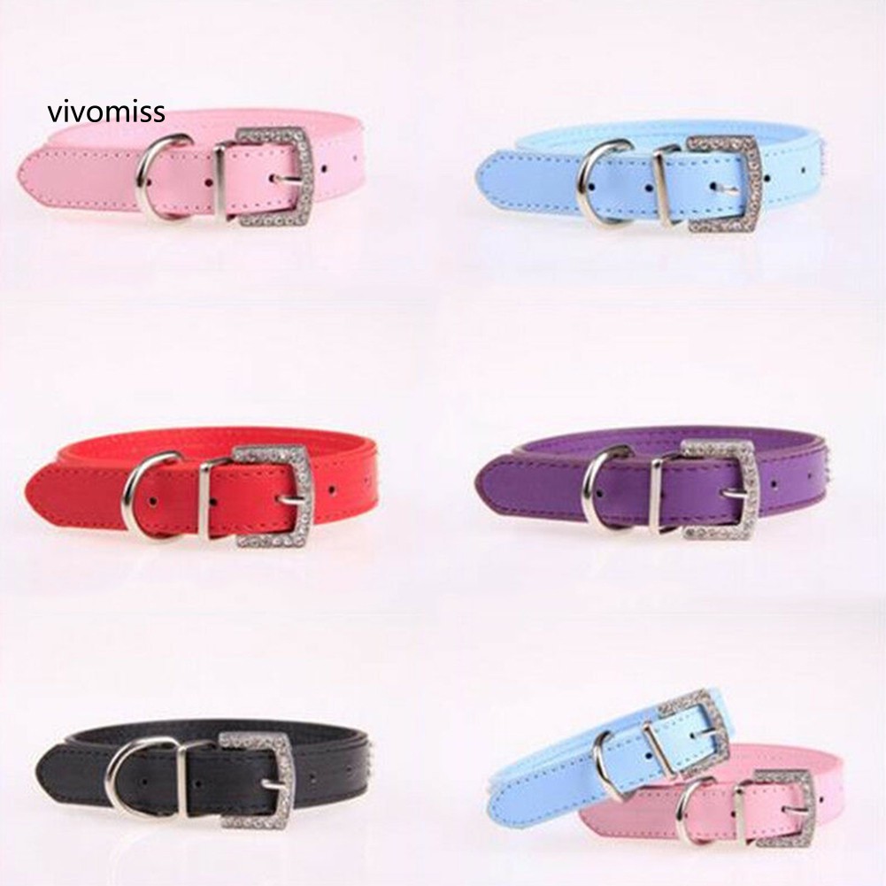 Vòng Cổ Giả Da Đính Đá Cho Thú Cưng