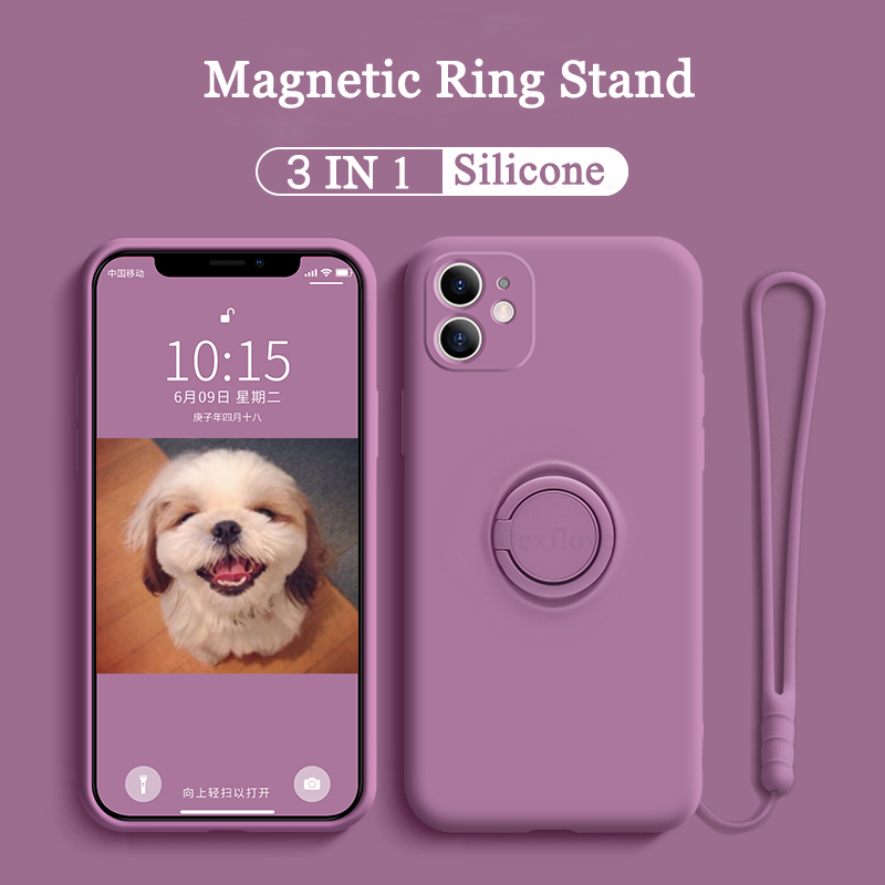 Ốp Điện Thoại Silicone Có Nhẫn Đỡ Cho Iphone 7plus 11 12 Pro Xs Max Mini Xr X Ip 7 8 Plus Se 2020