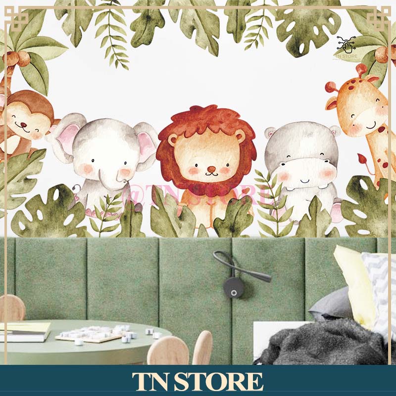 Decal cho bé hình các loài vật rừng sâu thân thiện TN STORE DECAL766