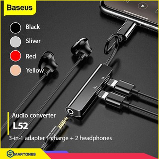 Jack chuyển Lightning Baseus L52  sang Audio 3.5mm + Lightning giúp nghe nhạc đồng thời sạc cho iPhone 7 / 8/ X/ XS