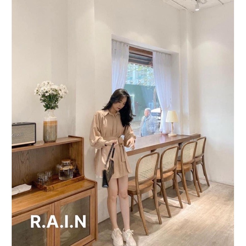 [Mã WASKT304 giảm 15% tối đa 30K đơn 99K] Áo sơ mi thụng giấu quần kèm đai | BigBuy360 - bigbuy360.vn