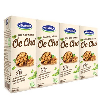 Sữa đậu nành óc chó Vinamilk lốc 4 hộp 180ml