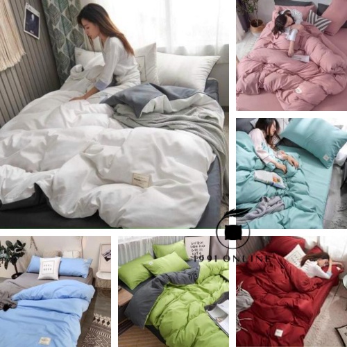 🍃 Bộ sưu tập Chăn Ga Gối 2 [CÓ CHĂN LÓT BÔNG THÔNG MINH] Cotton Basic đơn giản 🍃