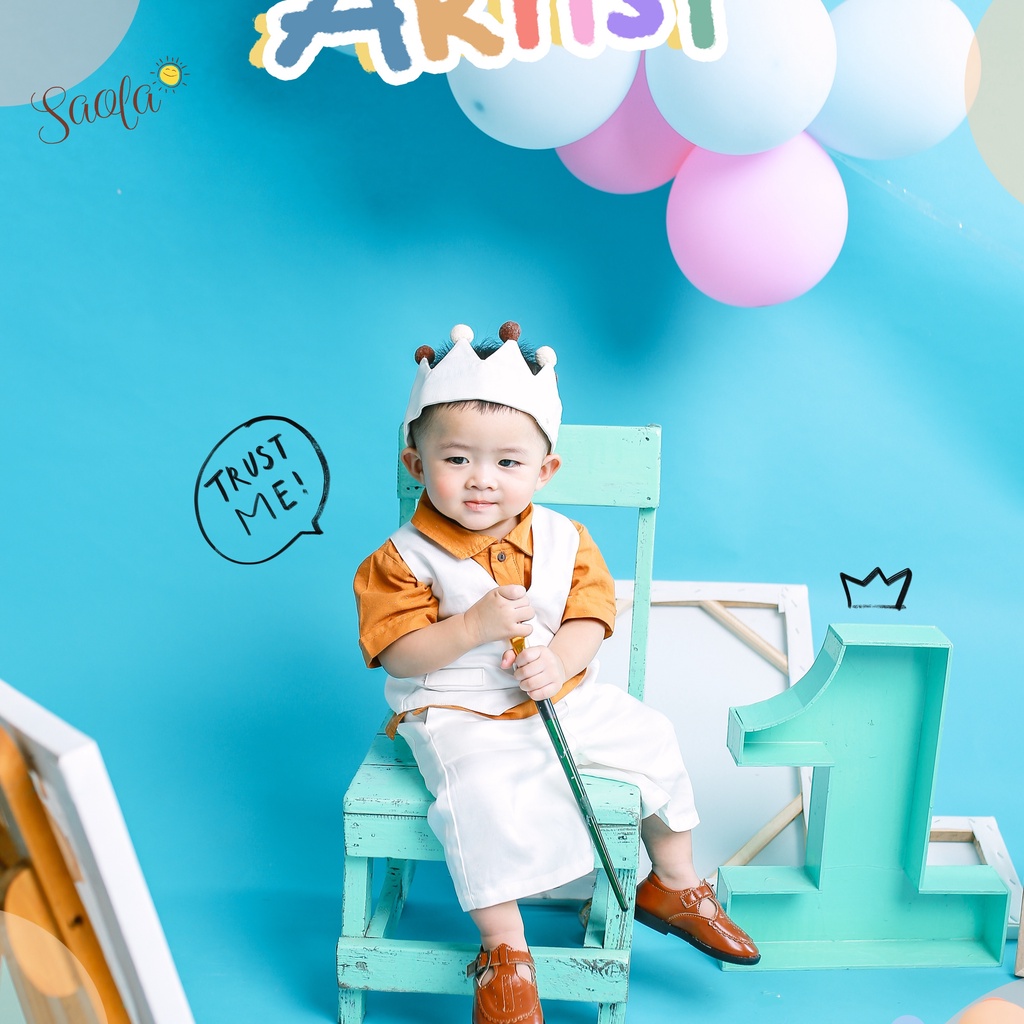 Bộ Gile Chất Liệu Linen Cao Cấp Phong Cách Hàn Quốc Cho Bé Trai - AVETT SET - GIL002 - SAOLA KIDS CLOTHING