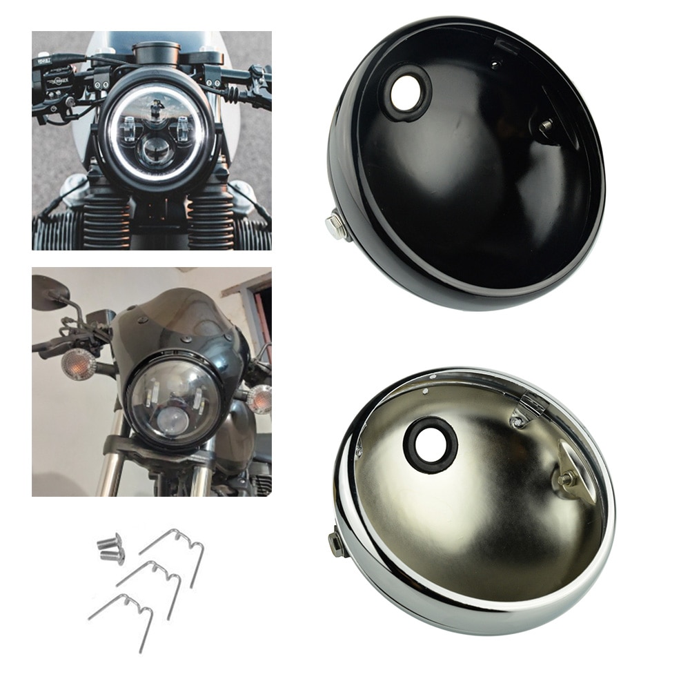 Khung Đèn Pha 7 "7 Inch Cho Xe Mô Tô Harley Chopper Cafe Racer Bobbe