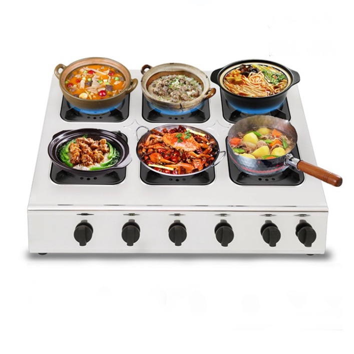 Bếp gas 6 lò - Bếp ga nấu mỳ cay cơm niêu 6 họng