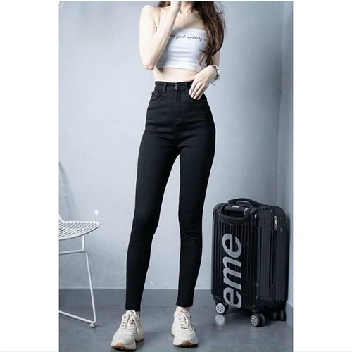 [Mã FAMARAL1 giảm 10K đơn 50K] Quần jean nữ lưng cao bò giấy skinny cạp cao siêu co giãn M54
