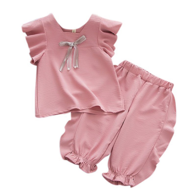 Set áo cánh tiên và quần short kiểu dáng xinh xắn dành cho bé gái