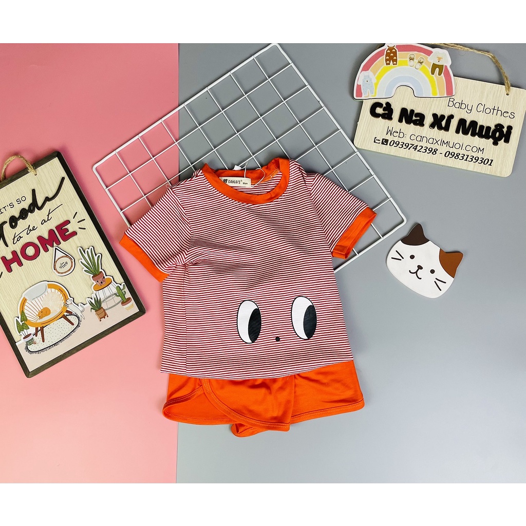 FULLSIZE(9-32kg)FREESHIPBộ Sọc Thun Lạnh Hàng Chuẩn Họa Tiết Dể Thương Cho Bé Gái Bé Trai