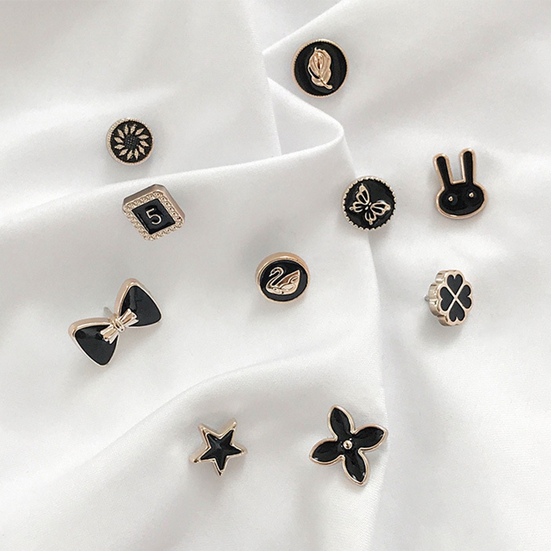 Set 10 Khuy Măng Sét Đính Đá / Ngọc Trai Giả Thời Trang