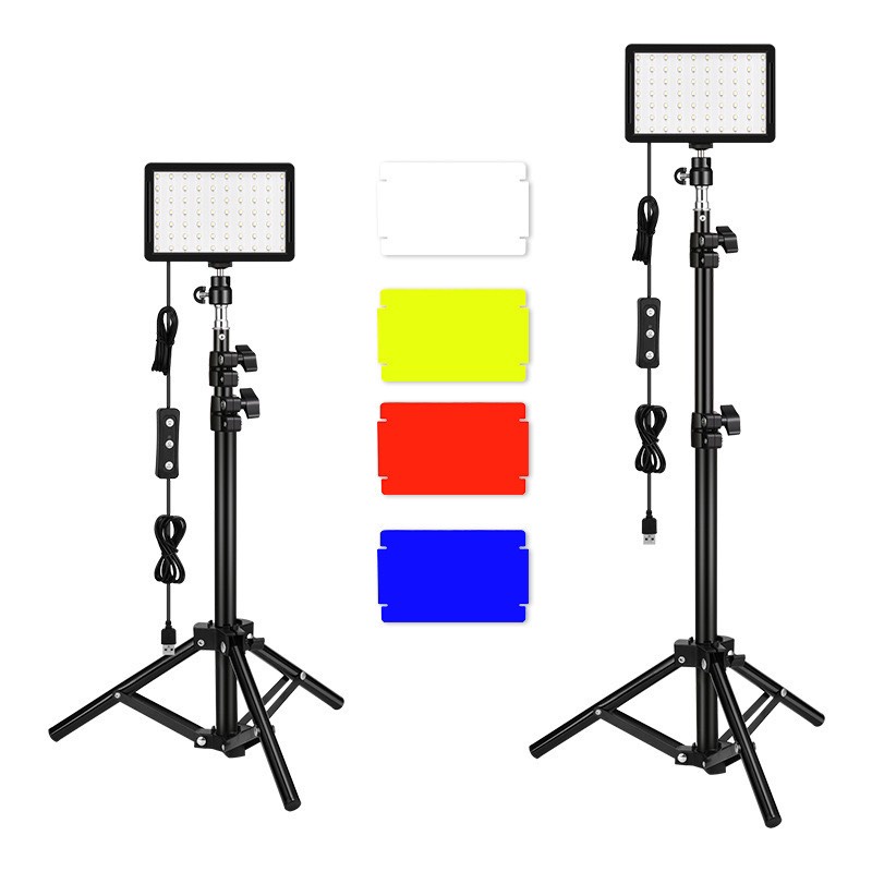 Đèn livestream vuông makeup decor chụp ảnh nhiều màu sắc PB-P8 lớn nhất kèm chân tripod cao 2m1 - Rabbi VN