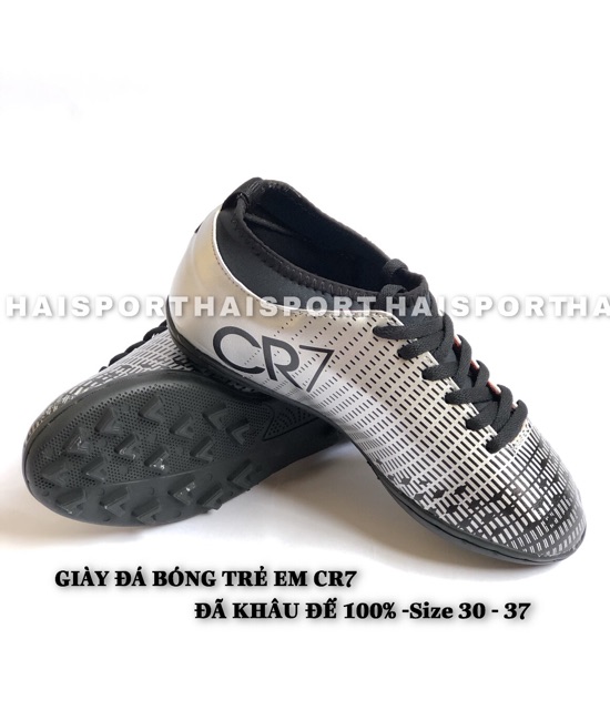 Giày đá bóng sân cỏ nhân tạo trẻ em CR7 -Tặng tất -Khâu đế 100% -Giày đá bóng trẻ em CR7