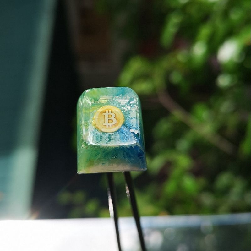 Bitcoin keycap resin phím bấm bàn phím gaming máy tính quà tặng trang trí sinh nhật