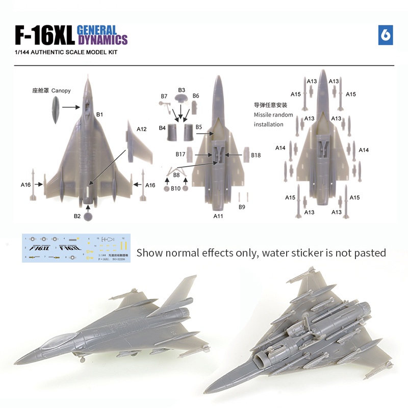 Mô Hình Máy Bay Chiến Đấu USA F15C Eagle F16XL FA18 Hornet F20 Bằng Nhựa Tỉ Lệ 1/144