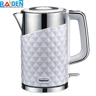 Ấm siêu tốc inox 304, dung tích 1.7l nagakawa nag0303 thân ấm 2 lớp cách nhiệt
