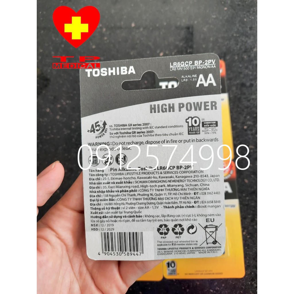 Pin Tiểu 2A (AA), 3A (AAA): Toshiba Alkaline (Vỉ 2 Viên - Pin Thật Chính Hãng)