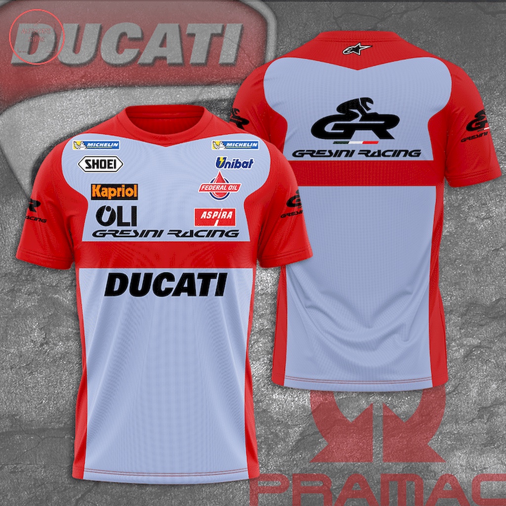 Gresini Racing Ducati Trên Áo Sơ Mi In 3d