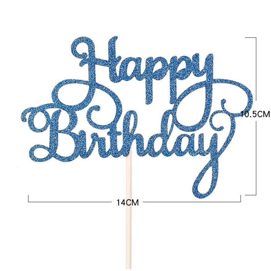 Que cắm trang trí bánh kem hình chữ happy birthday xinh xắn